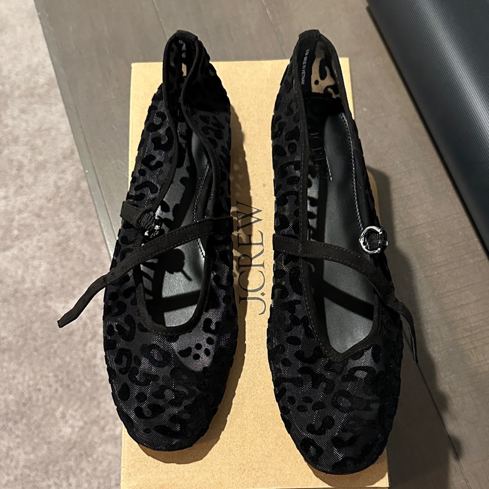 J. Crew Black Textured Flats